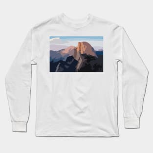 Half Dome in Yosemite National Park Digital Painting Long Sleeve T-Shirt